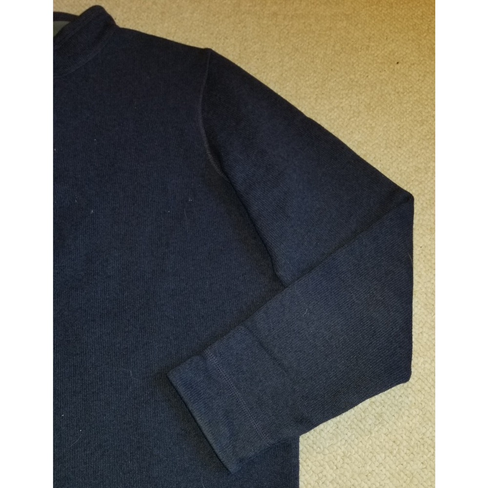 Mens Sweater Fleece-PETER MILLAR-GOLF-navy fleece lined 1/4 zip pullover-M - Picture 2 of 4